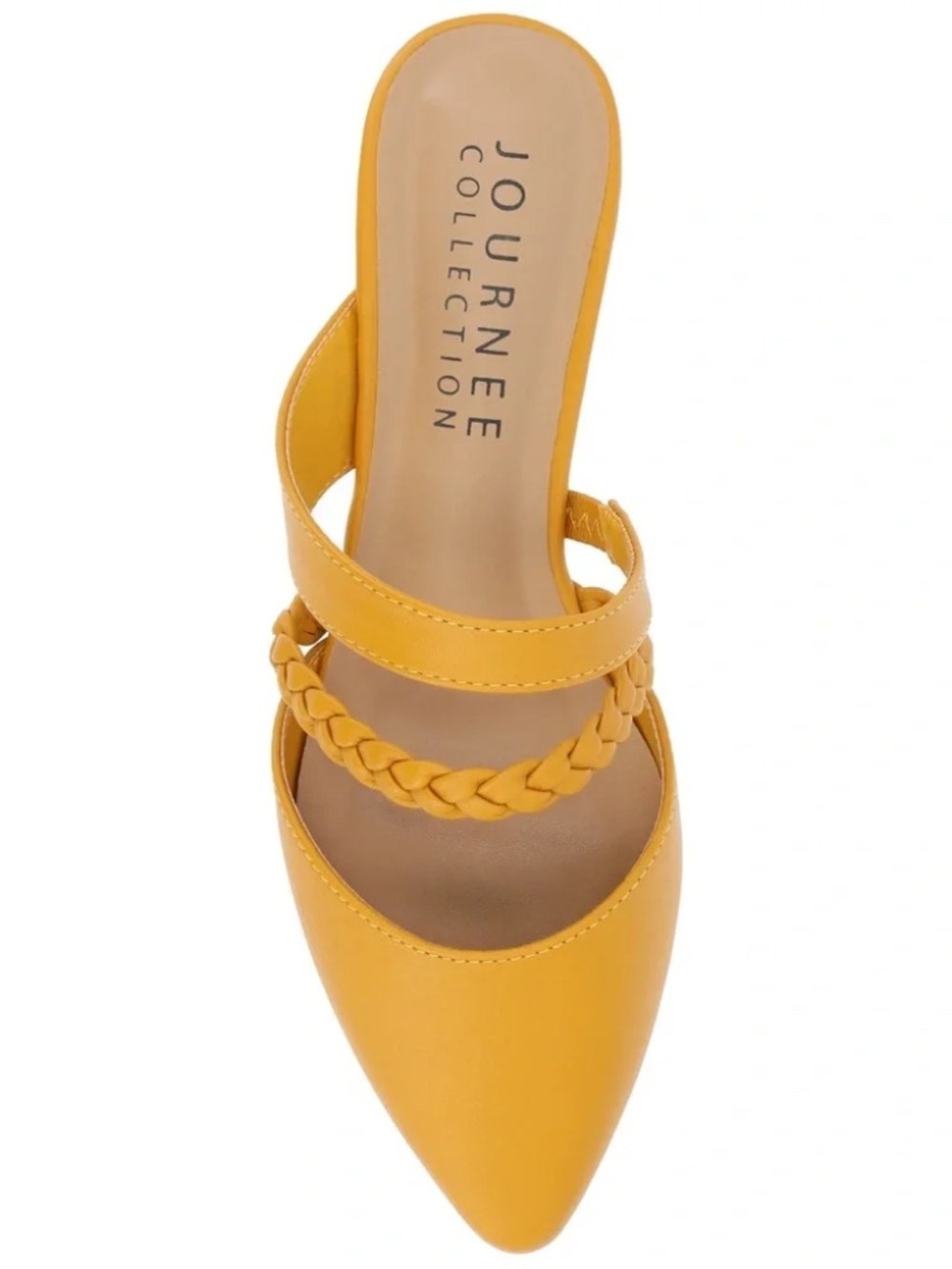 Journee Collection Yellow Braided Strap Mules